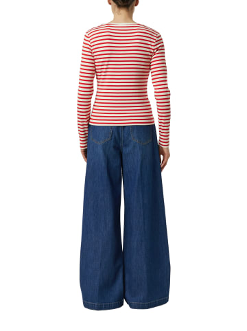 comma Langarmshirt in rot beige