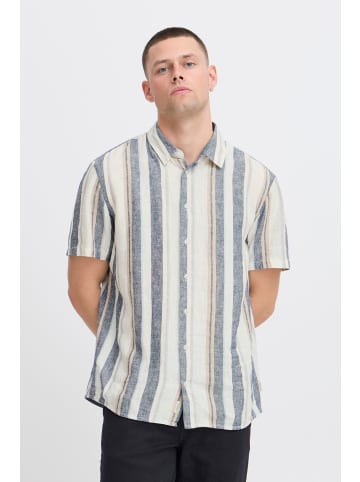 BLEND Kurzarmhemd BHBOBBY Shirt stripe 20717864 modisches Kurzarmhemd in Leinenmix-Qualität in weiß