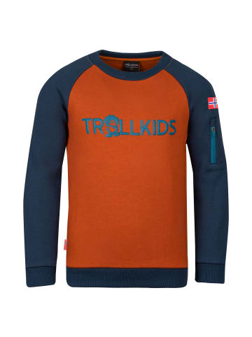 Trollkids Sweatshirt "Sandefjord" in Zimt/Nachtblau/Dunkelblau