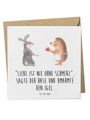 Mr. & Mrs. Panda Deluxe Karte Hase Igel mit Spruch in Weiß