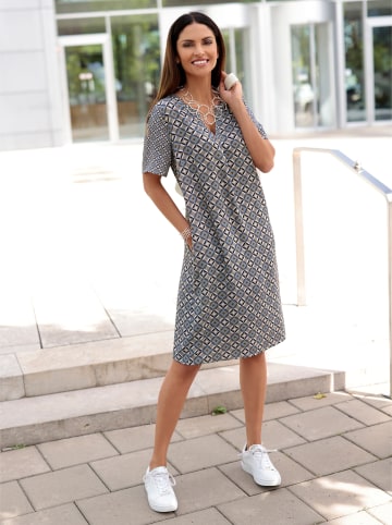 WITT WEIDEN Tunika-Kleid in dunkeltaupe-marine-bedruckt