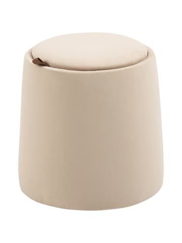 HOMCOM Aufbewahrungs-Ottomane-Ø44 x 47,5Hcm-Beige