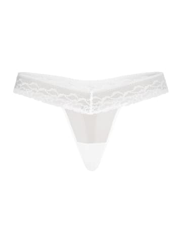 Teyli Mesh Tanga mit floraler Spitze Leo in weiß