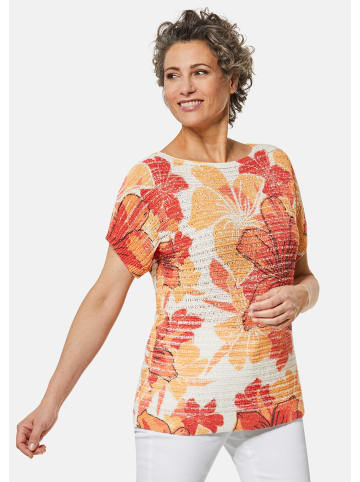 GOLDNER Pullover Pullover in papaya / gemustert