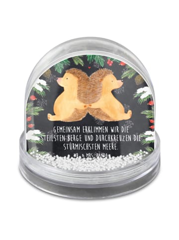 Mr. & Mrs. Panda Schneekugel Weihnachten Igel händchenhaltend mi... in Kreidetafel
