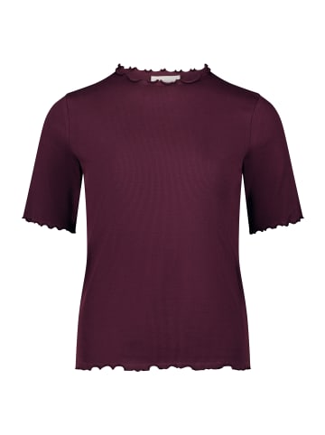 CARTOON Halbarm-Shirt mit Kragen in Dark Aubergine