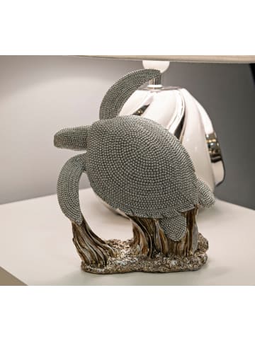 Mauro Ferretti Schildkröte aus silbernem Kunstharz, 19 x 10,5 x 22 cm