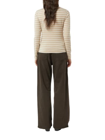 comma Langarmshirt in ecru weiß - 0001