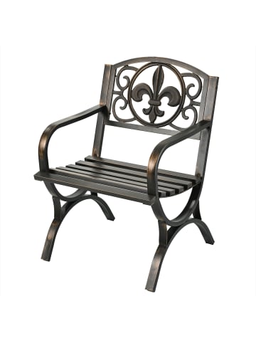 relaxdays Gartenstuhl in Schwarz/ Bronze - (B)60 x (H)85,5 x (T)56 cm