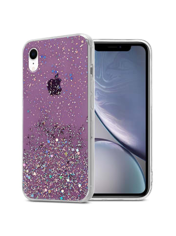 cadorabo Hülle für Apple iPhone XR Glitter in Lila mit Glitter