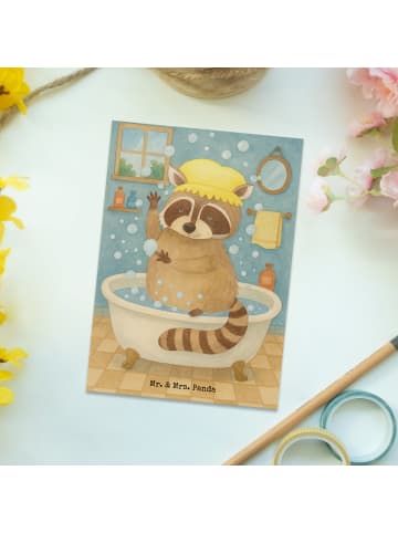 Mr. & Mrs. Panda Grußkarte Waschbär Design ohne Spruch in Weiß
