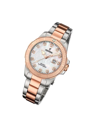 Festina Analog-Armbanduhr Festina Boyfriend silber, rosa mittel (ca. 34,5mm)