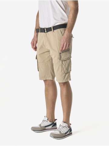 KOROSHI Herren cargo baumwollshorts in beige