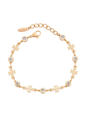 faina Women Link Bracelet With Rhinestones in Rose Gold
