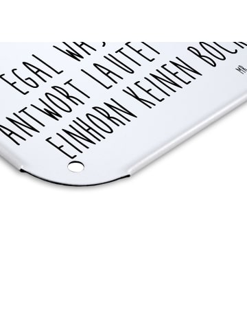 Mr. & Mrs. Panda Blechschild Einhorn Wut mit Spruch in Weiß