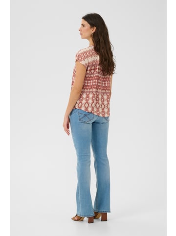 Cream Kurzarm-Bluse CRTiah Regular fit in Ethnic Geometric Pale
