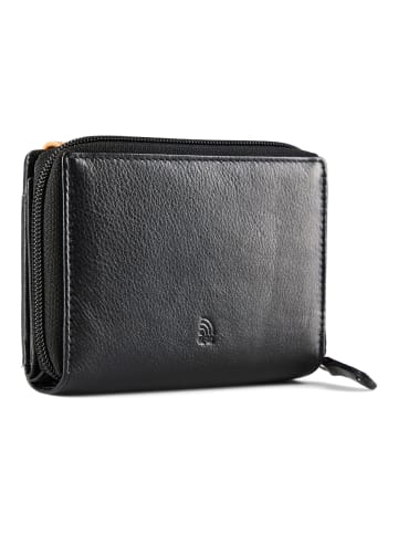Greenburry Nappa Geldbörse RFID Schutz Leder 14 cm in black-tan