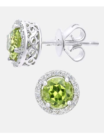 Diamant L'éternel Ohrstecker aus 375 Weißgold mit Diamant mit Peridot