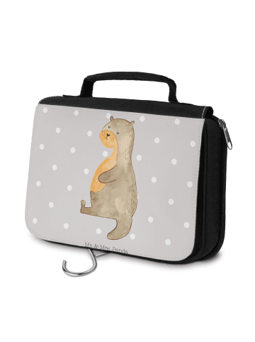 Mr. & Mrs. Panda Kosmetiktasche Otter Bauch ohne Spruch in Grau Pastell