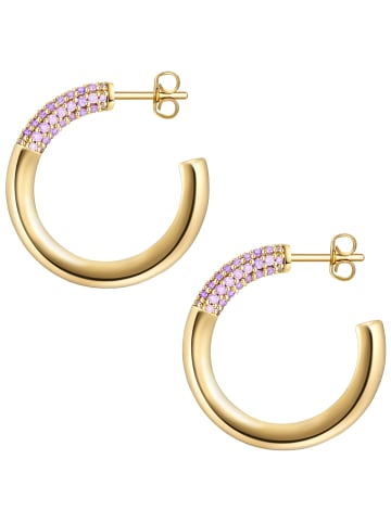 Glanzstücke München Creolen aus Sterling Silber mit Zirkonia in gelbgold