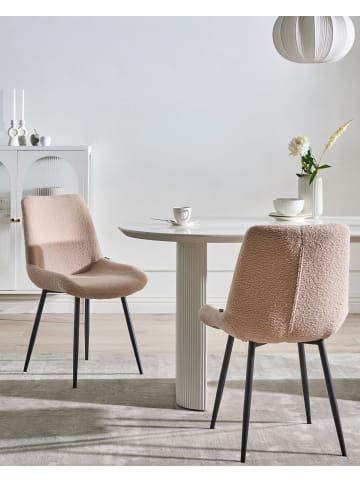 Beliani 2er-Set Esszimmerstuhl AVILLA in Beige/Schwarz