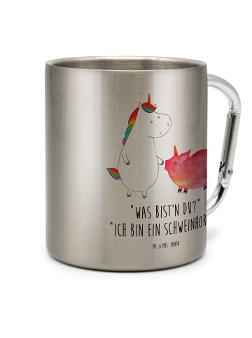 Mr. & Mrs. Panda Tasse Einhorn Schwein mit Spruch in Silber