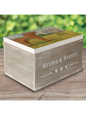 Mr. & Mrs. Panda Holzkiste mit Deckel Hund Dogge Design mit Spruch in Weiß