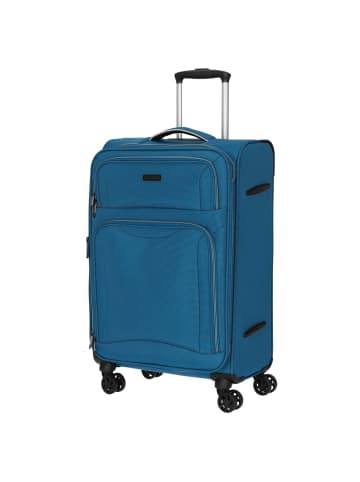 D&N Travel Line 9204 - 4-Rollen-Trolley M 66 cm erw. (schwarz) in blau