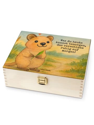 Mr. & Mrs. Panda Teeaufbewahrung Quokka Happy Design mit Spruch in Weiß