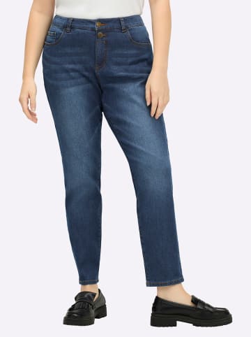 sheego Boyfriend-Jeans in blue-stone-washed