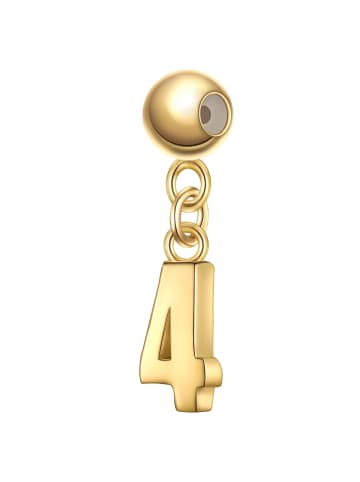 Glanzstücke München Charm Ziffer 4 aus Sterling Silber in gelbgold