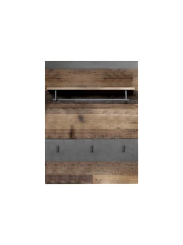 ebuy24 Wandgarderobe Irwin Grau 80 x 28 cm