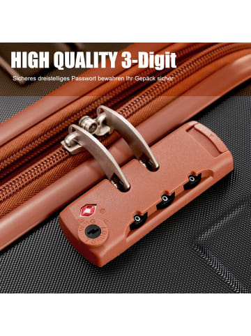 ABRIHOME 3er Koffer Set Hartschalenkoffer 78 cm mit 4 Rollen und TSA, Schwarz