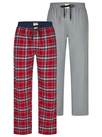 Phil & Co. Berlin Pyjamahose Classics in grau/navy/rot