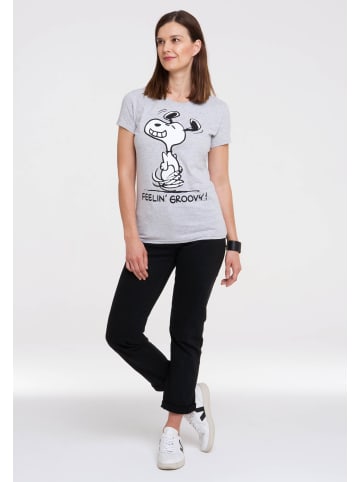 Logoshirt T-Shirt Snoopy – Feelin' Groovy! in grau-meliert