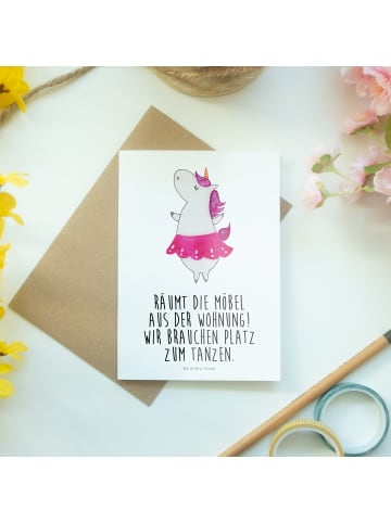 Mr. & Mrs. Panda Klappkarte Einhorn Ballerina mit Spruch in Weiß
