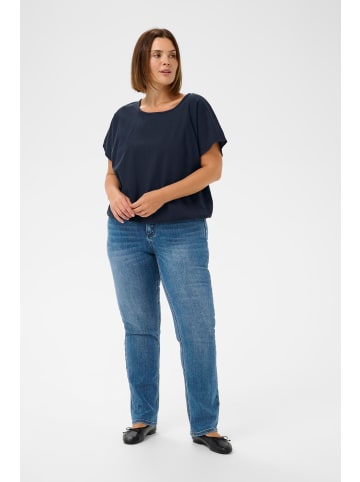 KAFFE curve Bluse kurzarm KCnana Loose fit in Midnight Marine