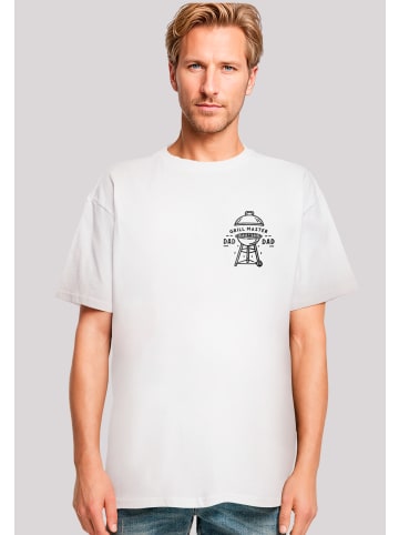 F4NT4STIC Heavy Oversize T-Shirt Vatertag Grill Master für BBQ-Väter in weiß