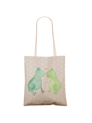 Mr. & Mrs. Panda Strandtasche Frosch Liebe ohne Spruch in Grau Pastell