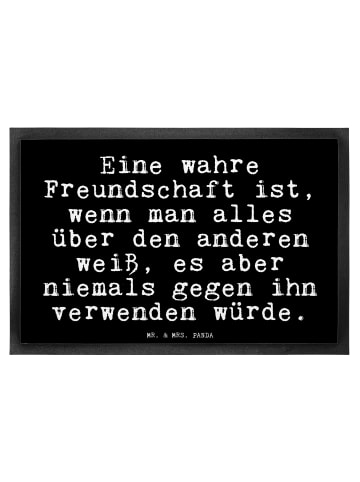 Mr. & Mrs. Panda Fußmatte Eine wahre Freundschaft ist,... mit Sp... in Schwarz