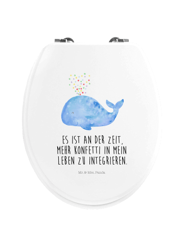 Mr. & Mrs. Panda WC Brille Wal Konfetti mit Spruch in Weiß