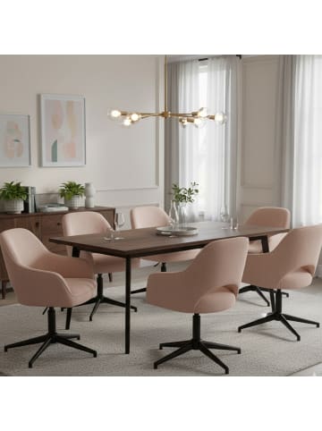 DUBI Möbel 2er-Set: Bürostuhl Mika-Bryn in Rosa - (B)60 x (H)84 x  (T)65 cm