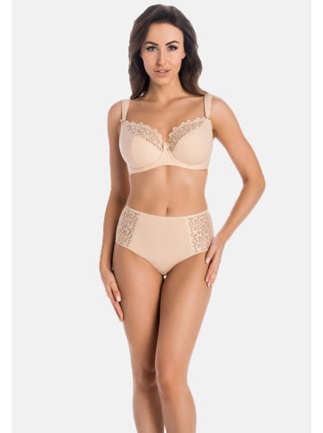 Teyli Hohe Taille Baumwollslip mit floraler Spitze Eco Exclusive in beige