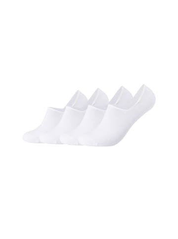 camano Füßlinge für Damen und Herren No Show Socken angenehm Tragekomfort optimaler Halt 4er Pack comfort in Weiß