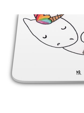 Mr. & Mrs. Panda Untersetzer für Gläser Einhorn Nacht ohne Spruch in Weiß