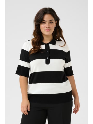 KAFFE curve Strickpullover KClizzy Loose fit in Black/Chalk Bold Stripe