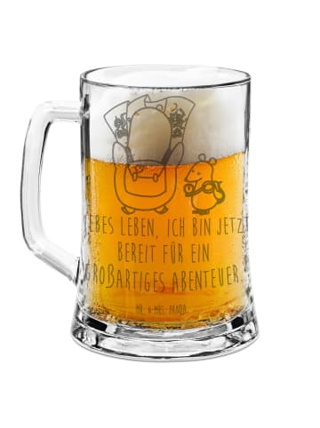 Mr. & Mrs. Panda Bierglas Pinguin & Maus Wanderer mit Spruch in Transparent
