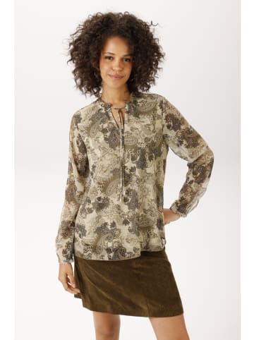 Aniston CASUAL Schlupfbluse in hellbeige-dunkelgrün-oliv-hellkhaki-hellgrau