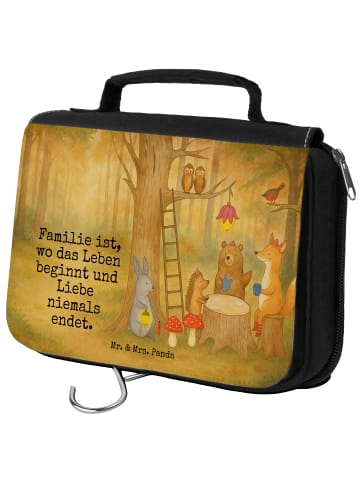 Mr. & Mrs. Panda Kulturtasche Waldtiere Picknick Design mit Spruch in Weiß