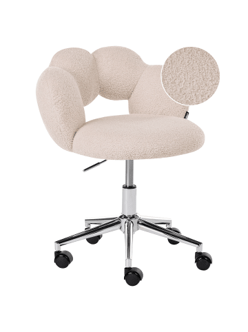 Beliani Bürostuhl WHIZZY in Beige/Silber - (W) 59 x (H) 64 x (L) 50 cm